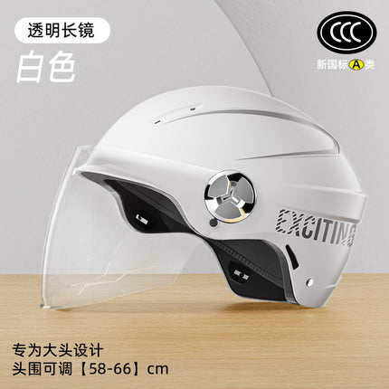 3C Certified Large Electric Car Helmet Men's Four Seasons Universal Helmet Battery Motorcycle plus size Half Helmet Summer Helmet for Women