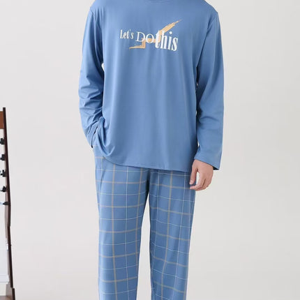 [Sold Out, Check for New Products] 2025 Autumn Pajamas for Men, Long-Sleeved, Loose-Fitting, Casual, Suitable for Wearing Outside as Loungewear