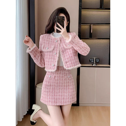 2024 Autumn and Winter New Fashion Fragrant Thickened suit Skirt Celebrity Two-Piece Elegant Jacket