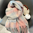 New dotted line brushed scarf pink