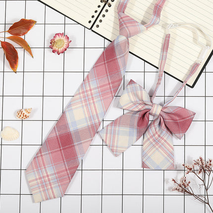 Japanese Plaid JK Tie Tie Set Women's College Style Graduation Photo Free Accessories Korean Style Bow Mariners Suit