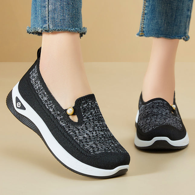 Women's Shoes 2026 Spring Casual Women's Shoes Cross-Border Temu Soft-Soled Lightweight Single Shoes Women's Elderly Shoes Breathable Mom Shoes