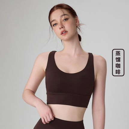 2025 New Naked Sports Vest Women's Shockproof Cross Beautiful Back Fitness Underwear Running Outdoor Sports Bra