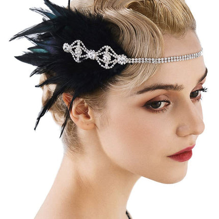 European and American Vintage Hair Band 1920 Great Gatsby Inspired Feather Headband Cocktail Party Hair Accessories