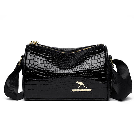 2024 New High-grade Texture Crocodile Pattern Women's Bag Trendy All-match Casual Cylinder Pillow Shoulder Crossbody Bag Foreign Trade Bag