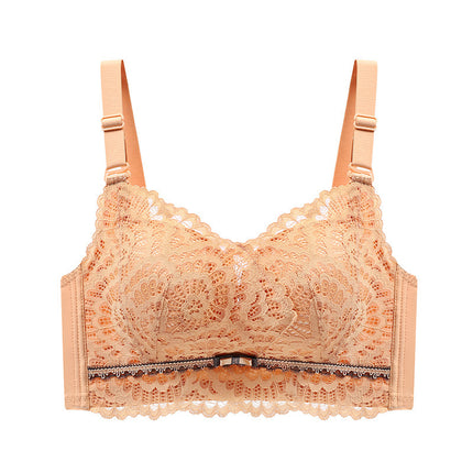 Thickened Intimates for Women with Small Breasts, Push-Up and Enlargement, Steamed Bun Cup Bra, Comfortable Side-Retractable, Non-Magnetic, Wire-Free Adjustable Bra