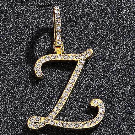 Foreign trade popular products full diamond hip hop jewelry grass letter pendant melon seed buckle Cuban chain accessories Amazon exclusive