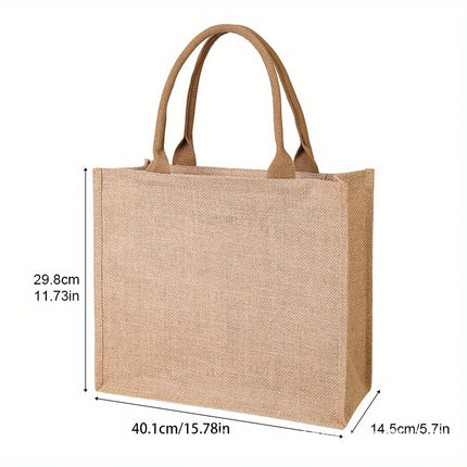 New Handheld Open Storage Bag Jute Women's Tote Bag