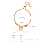 E464-Gold White Seashells Bracelet