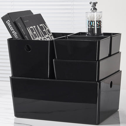 Household black PET storage box sundry basket dormitory storage kitchen multi-function basket finishing storage wholesale