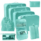 Bright blue ten-piece set [seven-piece set + small drawstring pocket + triangular bag + hook bag]