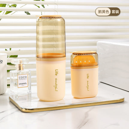 Travel Gargle Cup Soap Box Portable Gargle suit Brush Cup Soap Toothbrush Storage Box Travel Artifact