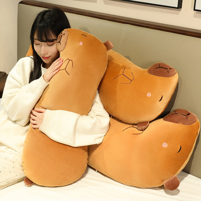 Capybara Long Pillow for Boys Sleeping Bedside Cushion for Girls Sleeping Side Sleeping Pillow with Clip Legs