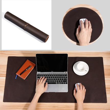 Thickened Crazy Horse leather computer table mat desk leather mouse pad cowhide laptop comfortable non-slip leather pad