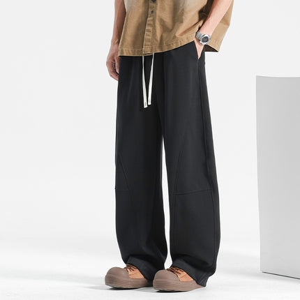Summer Men's Straight-Leg Pants, Wide-Leg Sweatpants, Sports Pants, Men's Casual Pants, New Spring Men's Pants with Drape Effect