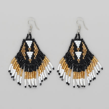 Cross-border Bohemian Ethnic Retro Earrings MGB Rice Beads Diamond Tassel Hand-woven Women's Earrings