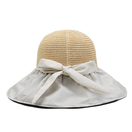 Fisherman Hat Women's Summer Sunshade Big Nipple Hat Face-Covering Sunscreen Hat UV Protection All-Match Black Glue Sun Hat