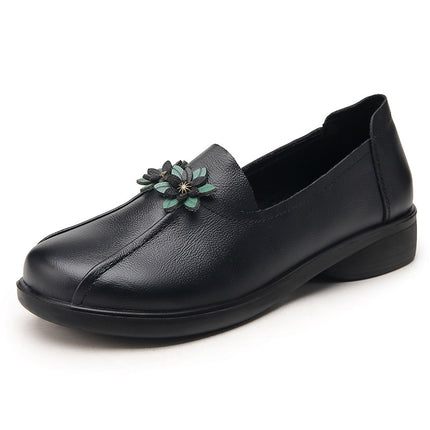 Mom's Shoes, Soft-Soled Flats for Middle-Aged and Elderly Women, Comfortable Grandma Shoes, New Non-Slip Genuine Leather Women's Shoes That Don'T Tire the Feet, Suitable for Spring and Autumn