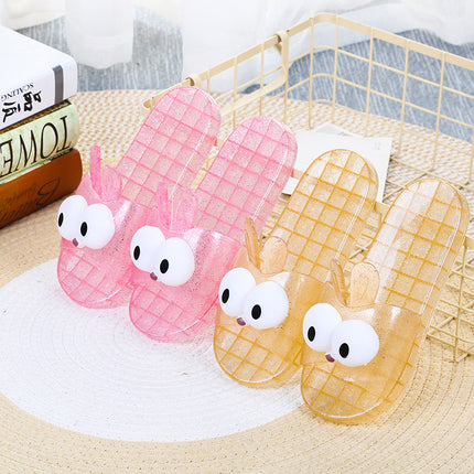 2025 Home Slippers Bathroom Waterproof Anti-Slip Women's Slippers Summer Jelly Translucent Crystal Sandals Wholesale