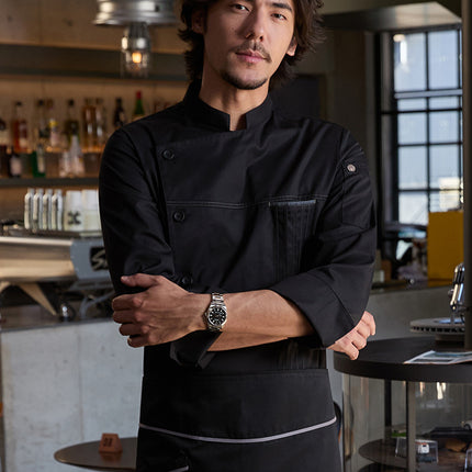 Zhenyao Chef Work Clothes Long-Sleeved and Short-Sleeved Men's Autumn Baking Restaurant Hotel Chef's Uniform Moisture-Wicking and Sweat-Wicking