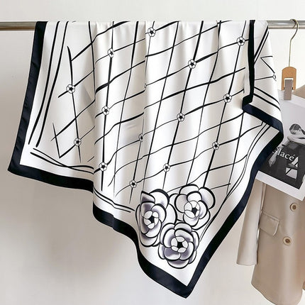 70 Silk Scarf Square Scarf High-end Korean Style Fashion All-match Professional Silk Small Scarf Retro Printed Silk Scarf for Women