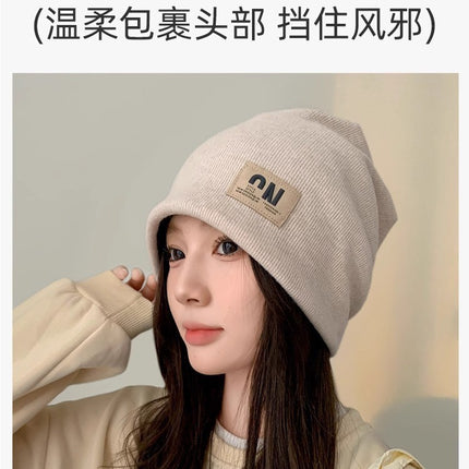 Postpartum Confinement Hat Autumn and Winter Face-Slimming Hat Windproof Cold-Proof Maternity Turban Warm Slouchy Beanie Pullover Hat for Women