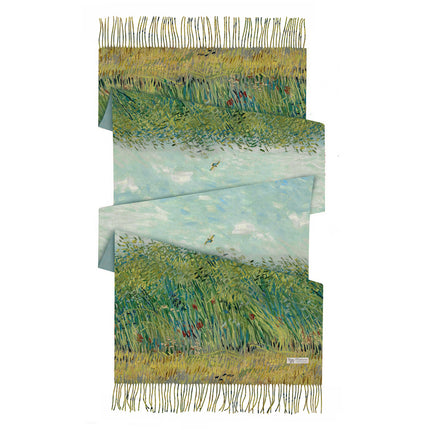 Winter Fashionable and Versatile Van Gogh Oil Painting Series Starry Sky Ladies Imitation Cashmere Long Scarf for Mother Shawl Warm Scarf