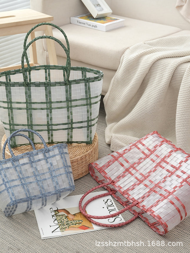 PVC Rattan Woven Jelly Bag / Sac Jelly Rotin Tressé PVC