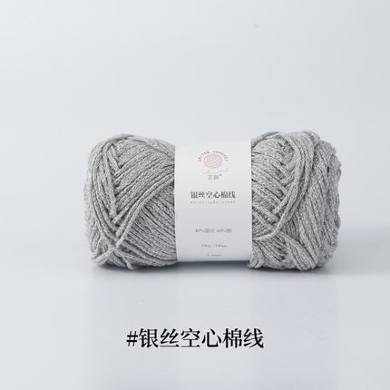 Silver Hollow Cotton 1.5mm Glossy Fine Woven Creative DIY Handmade Crochet Bag