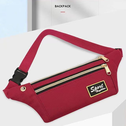 Waist Bag Men's and Women's Multi-functional New Embroidery Outdoor Sports Waterproof Thick Fashion Invisible Site Money Collection Mobile Phone Bag