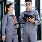 Work clothes gray lapel small zipper suit / Work clothes 160/s