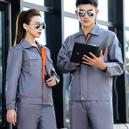 Spring, Autumn and Winter Seasons Long-sleeved Work Clothes suit Dirt-resistant Wear-resistant Work Clothes Factory Clothes Auto Repair Work Clothes Labor Insurance Clothes