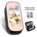 Waterproof-scratch-proof-non-fading-large-capacity three-layer pencil case / B44189