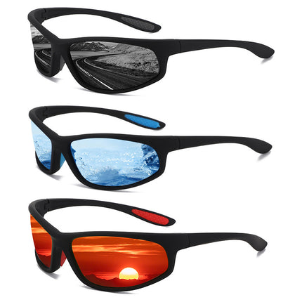 New Polarized Sunglasses for Men, Colorful Cycling Sports Glasses, Windproof Goggles, Cross-Border Best-Selling Model D185