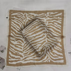 Zebra print khaki silk scarf