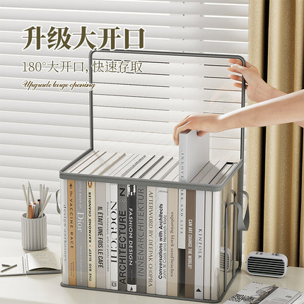 Extra Large Book Dust-Proof Storage Bag, Transparent Waterproof Transparent Book Classification, Stackable Desk Book Storage Box