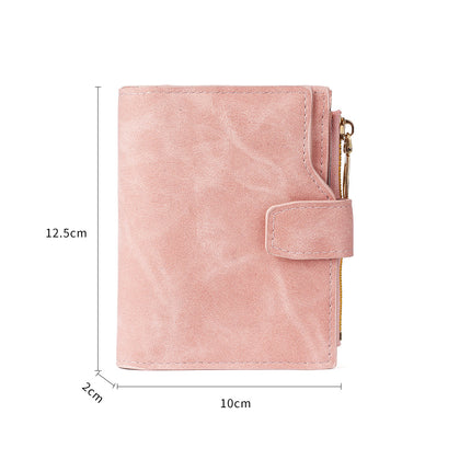 New Women's Wallet Short Zipper Wallet Korean Version Versatile Coin Purse Multi-Card Slot Buckle Card Holder Factory Direct Supply