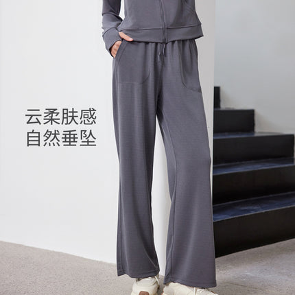 Spring Women's Lazy Casual suit Women's Two-Piece Slimming Top Hoodie Sweatshirt Sportswear suit Wide Leg Pants