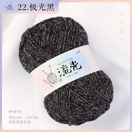 Upgraded Bright Silk Hollow Cotton Hand-woven Hat DIY Bag Anti-pilling Glow Hollow Cotton Group