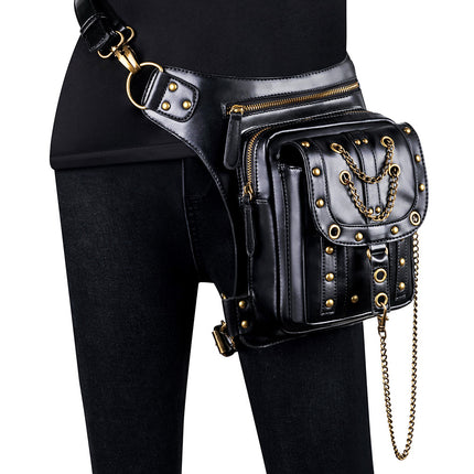 New Style Bag Women's Steampunk Retro Bag Shoulder Crossbody Bag Women's Fashionable Outdoor Mobile Phone Chain Waist Bag for Men
