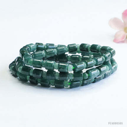 Guan Yu Natural Jade Bead Chain A-Grade Jadeite Blue Water Bucket Bead Necklace Hanging Chain Live Wholesale Dropshipping S4080305