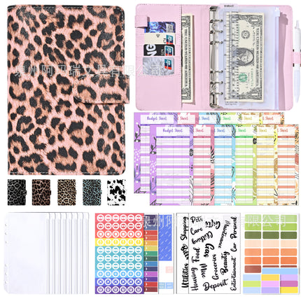 Amazon Cross-border A6 Leopard Macaron Notebook Loose-leaf Creative Cash Deposit Book Budget Plan Book