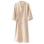 Original linen color (cotton and linen partial lapel bathrobe) / M