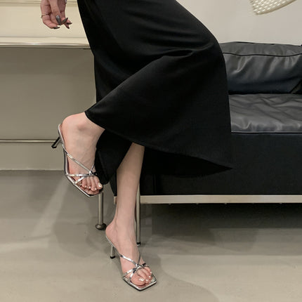 2025 European and American New Fashion Elegant Open-Toe Slippers for Women to Wear Fairy Style Slippers