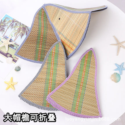 Summer Straw Hats for Men and Women, Foldable Six-Panel Large-Brimmed Sun Hats, Fan Hats, Outdoor Sun Protection Fishing Hats, Breathable and Sun-Protective