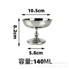 304 stainless steel gourd-shaped ice cream cup - silver