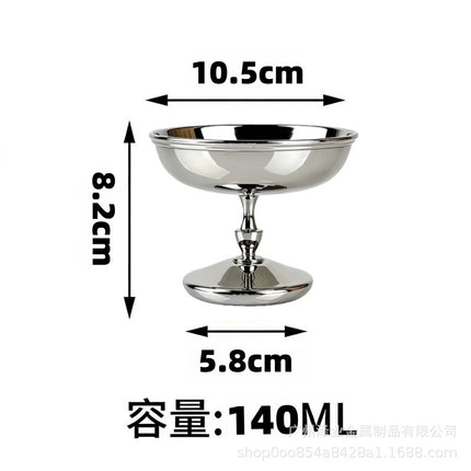 304 Stainless Steel Ice Cream Cup Entry Luxury INS Goblet Pudding Dessert Cup Cocktail Cup Smoothie Bowl Ice Cream Cup