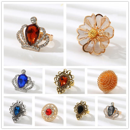 Original fashion men's tie hoop accessories personalized New tie buckle Crown water drop flower ball DIY tie hoop