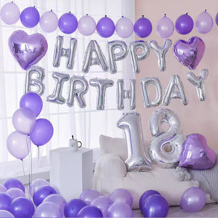 18-Year-Old Adult Ceremony Male and Female Birthday Decoration Party Decoration Background Wall Balloon Photo Scene Props Balloon Set