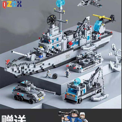 Compatible with Lego Bricks Gundam Transforming Robot Car Military Destroyer Educational Assembly Children's Toy Building Blocks